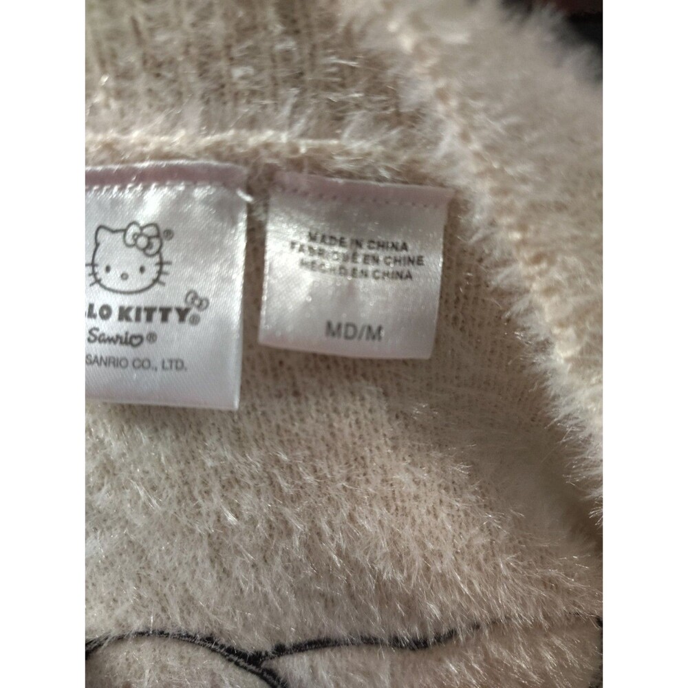 Women's Hello Kitty Graphic Cardigan Size Medium Cream Blush Soft - Picture 12 of 14